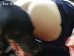 A pair allows their dog to fuck her.